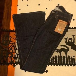 True Religion Dark Denim Low Rise Flares Carrie Jeans 27